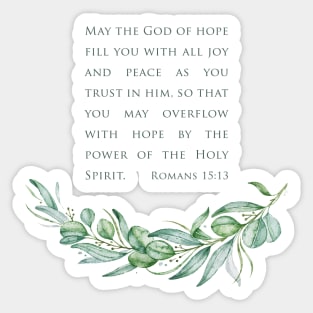 Holy Spirit Romans 15:13 Bible Verse Watercolor Sticker